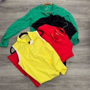 Nike Golf LOT OF 4 tops, one long sleeve two polo one sleeveless size LARGE